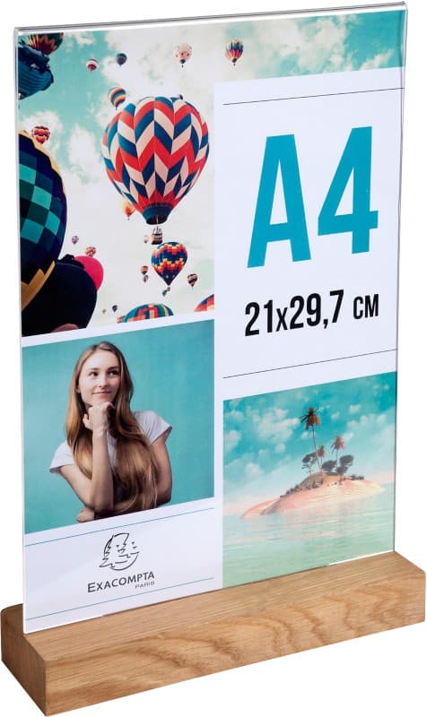 Porte-visuel Exacompta Office A4 En forme de T 21 (l) x 6 (p) x 30,2 (h) cm Transparent 10 unités