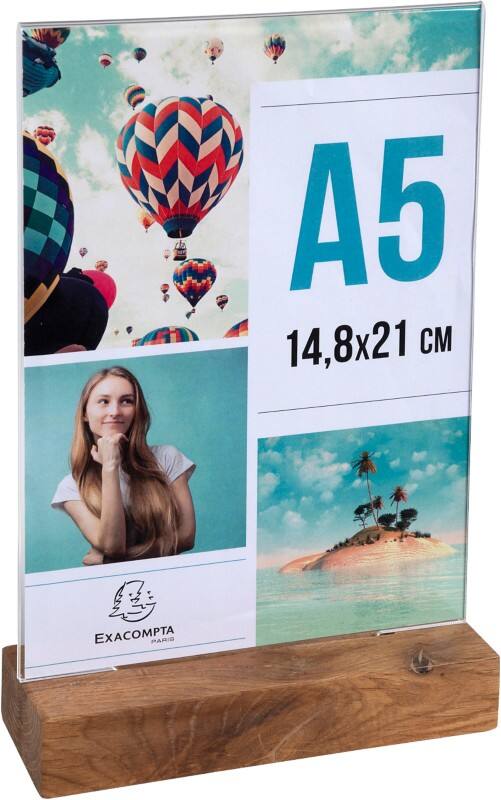 Porte-visuel Exacompta Office A5 En forme de T 15 (l) x 5 (p) x 24 (h) cm Transparent 10 unités