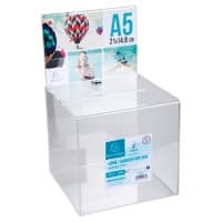 Urne électorale Exacompta Office 21 (l) x 21 (p) x 36,5 (h) cm Transparent