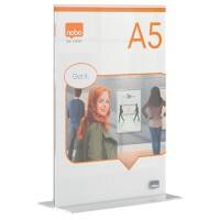 Porte-visuel Nobo Premium Plus A5 En forme de T 15,5 (l) x 9 (p) x 22 (h) cm Transparent