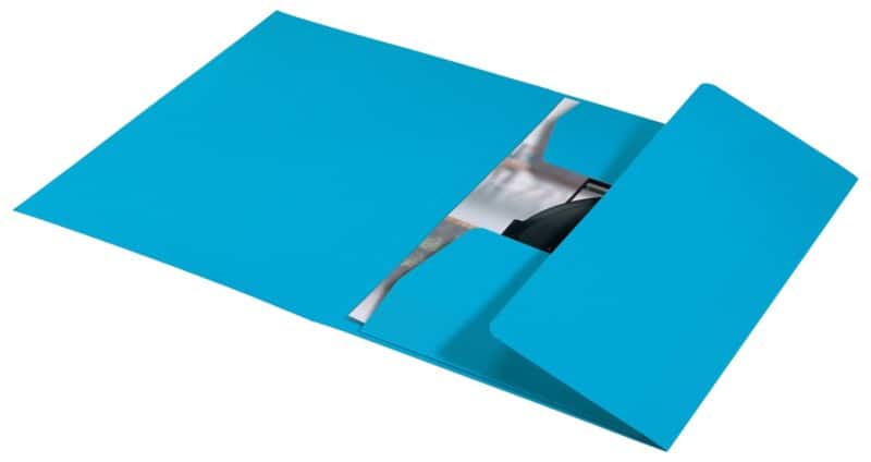 Farde à 3 rabats Leitz Recycle 3906 A4 CO² compensé Bleu Carton 100 % recyclé