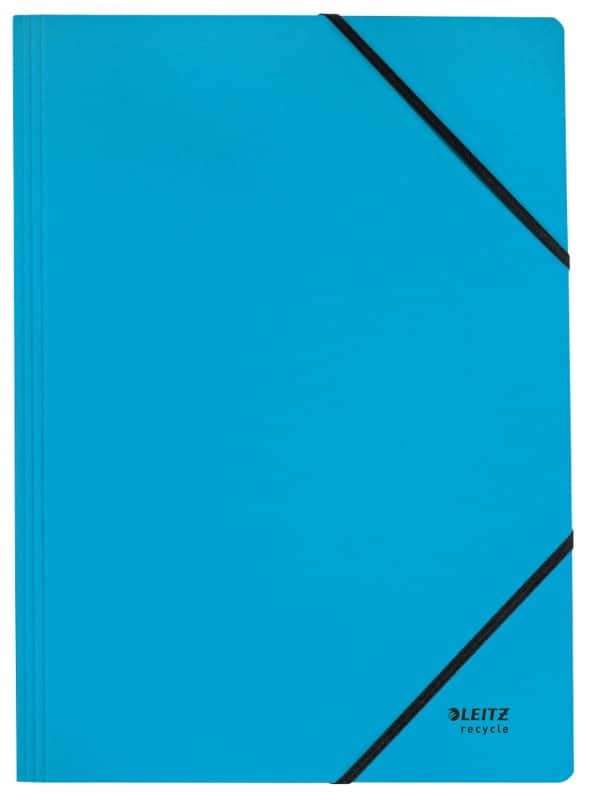 Farde à élastiques Leitz Recycle 3908 A4 CO² compensé Bleu Carton 100 % recyclé