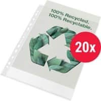 Esselte Showtassen 100% Gerecycled A4 Generfd Transparant 70 micron Polypropyleen 11 Gaten 628214 Pak van 20