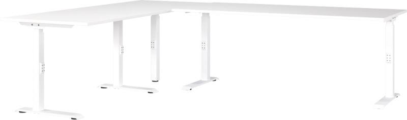 Bureau d'angle GERMANIA GW-Mailand Hauteur ajustable C-Pied 2400 (L) x 2200 (P) x 910 (H) mm Aggloméré, Métal