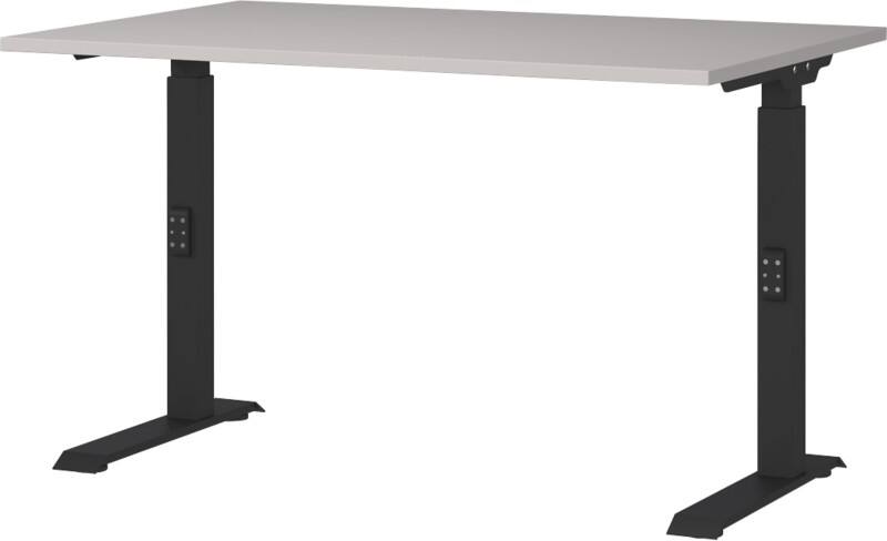 Bureau assis-debout GERMANIA Hauteur réglable Aggloméré, Métal Cachemire, noir C-Pied 1200 x 800 x 910 mm