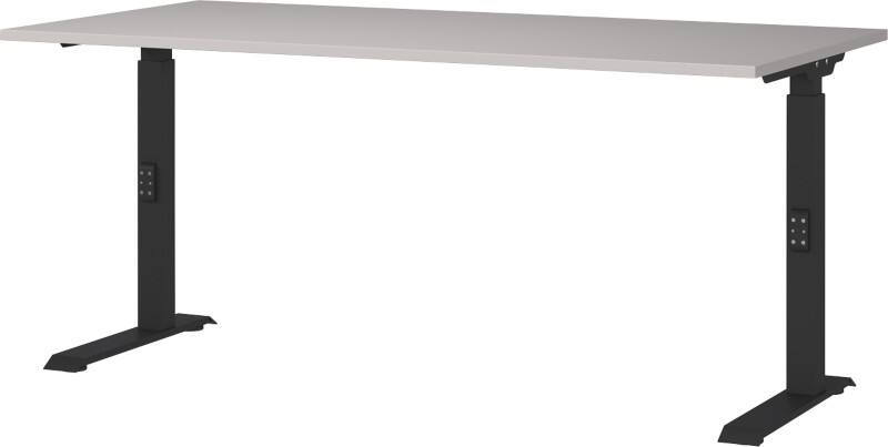 Bureau assis-debout GERMANIA Hauteur réglable Aggloméré, Métal Cachemire, noir C-Pied 1600 x 800 x 910 mm