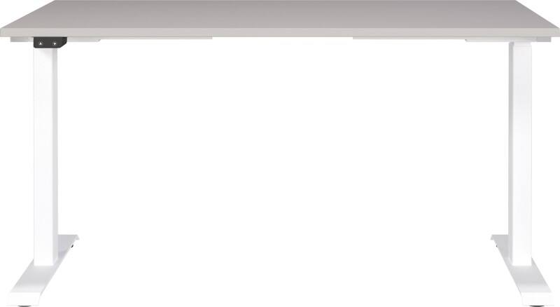 Bureau assis-debout GERMANIA GW-Mailand Hauteur réglable Aggloméré, Métal Cachemire, blanc T-Pied 1400 x 800 x 1200 mm