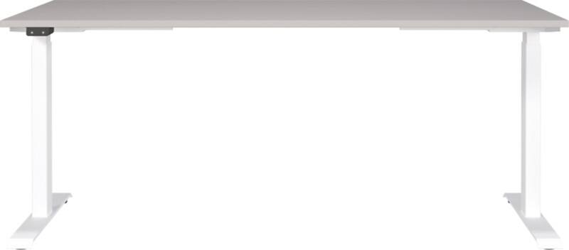 Bureau assis-debout GERMANIA Hauteur réglable Aggloméré, Métal Cachemire, blanc T-Pied 1800 x 800 x 1200 mm