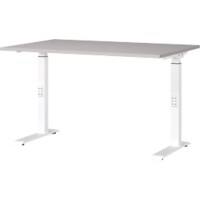 Bureau assis-debout GERMANIA Hauteur réglable Aggloméré, Métal Cachemire, blanc C-Pied 1200 x 800 x 910 mm