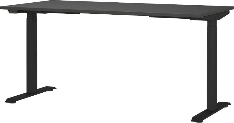 Bureau assis-debout GERMANIA GW-Mailand Hauteur ajustable Graphit T-Pied 1600 (L) x 800 (P) x 1200 (H) mm Aggloméré, Métal