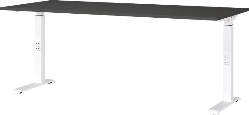 Bureau assis-debout GERMANIA Hauteur réglable Aggloméré, Métal Blanc C-Pied 1800 x 800 x 910 mm