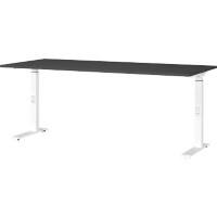 GERMANIA Hoogteverstelbaar Zit-sta-bureau Metaal, spaanplaat Wit C-Voet 1,800 x 800 x 910 mm