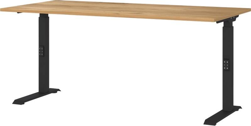 Bureau GERMANIA GW-Mailand Hauteur ajustable Brun Chêne C-Pied 1600 (L) x 800 (P) x 910 (H) mm Aggloméré, Métal