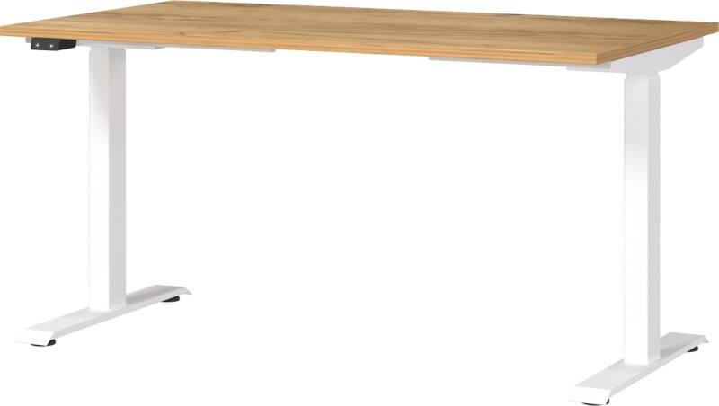 Bureau assis-debout GERMANIA GW-Mailand Hauteur ajustable Brun Chêne T-Pied 1400 (L) x 800 (P) x 1200 (H) mm Aggloméré, Métal