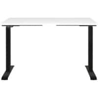 Bureau assis-debout GERMANIA Hauteur réglable Aggloméré, Métal Blanc, brun C-Pied 1600 x 800 x 910 mm