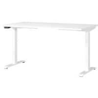 Bureau assis-debout GERMANIA Hauteur réglable Aggloméré, Métal Blanc T-Pied 1400 x 800 x 1200 mm