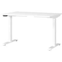 Bureau assis-debout GERMANIA Hauteur réglable Aggloméré, Métal Blanc T-Pied 1200 x 800 x 1200 mm