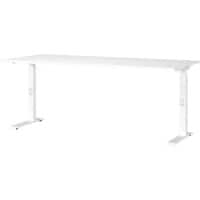 Bureau assis-debout GERMANIA Hauteur réglable Aggloméré, Métal Blanc C-Pied 1800 x 800 x 910 mm