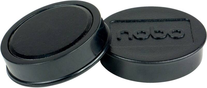Aimants pour tableau blanc Nobo 1915312 Très puissants 38 mm Rond Noir 10 unités