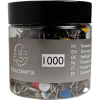 Punaises clous Exacompta PS (Polystyrène) 9,5 mm Assortiment 1000 unités