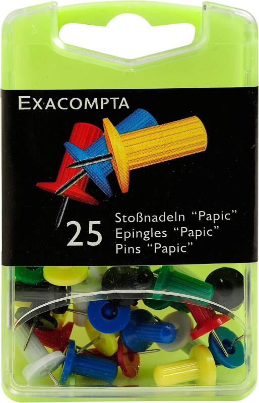Exacompta Papic Punaises PS (Polystyreen) 10 mm Multikleur Pak van 25