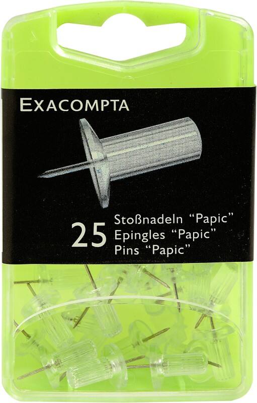 Exacompta Papic Punaises PS (Polystyreen) 10 mm Transparant Pak van 25