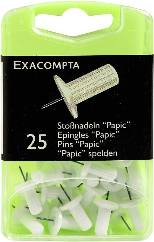 Exacompta Papic Punaises PS (Polystyreen) 10 mm Wit Pak van 25