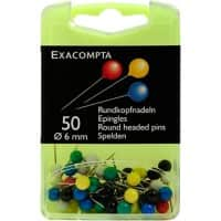 Exacompta Bolle Landkaartpunaises Kleurenassortiment Pak van 50