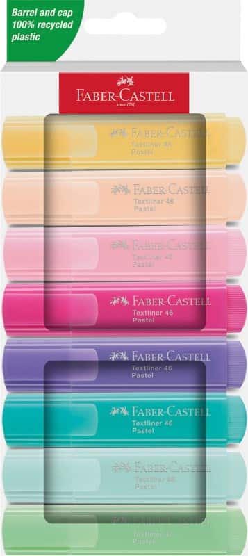 Faber-Castell Textliner 46 Tekstmarker Kleurenassortiment Medium Beitelpunt 1 - 5 mm 8 Stuks