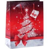 Sigel Geschenktas Kerst Fonkelende boom GT022 Rood, wit 26 x 33 x 12 cm