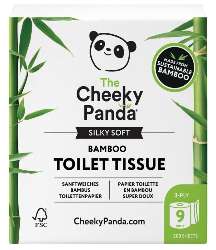The Cheeky Panda Toiletpapier 3-laags PFTOILT9X5 9 Rollen à 200 Vellen