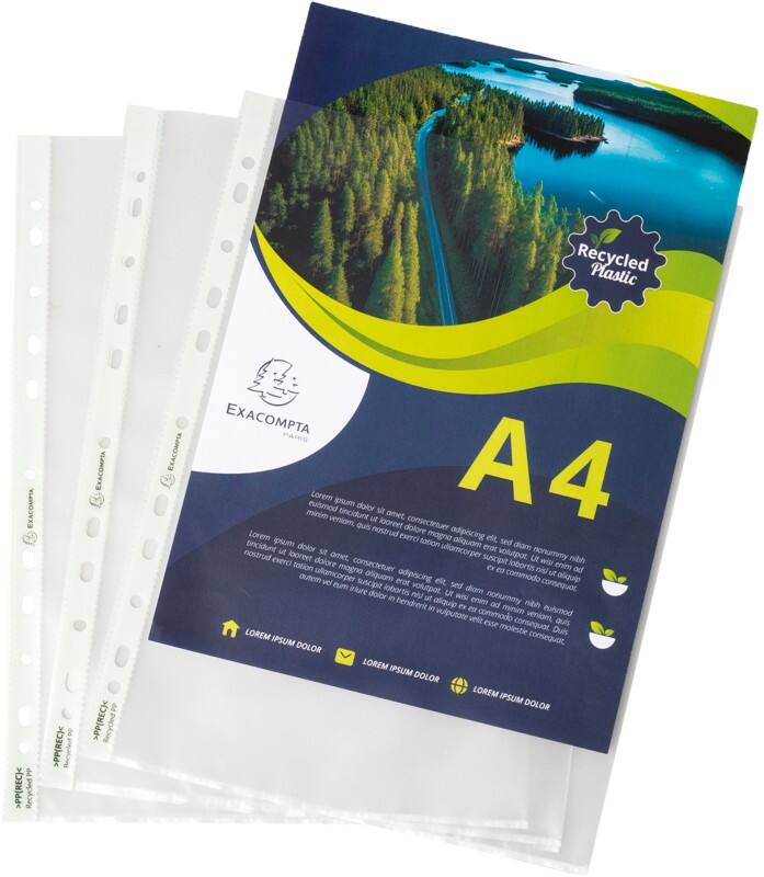 Exacompta Forever Showtassen Recycled Frosted Transparant 60 micron 11 Gaten 5320E 100 Stuks