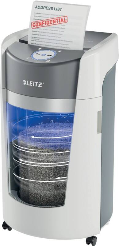Leitz IQ OptiMax Office Papierversnipperaar 8360 11 Vel Microsnippers Veiligheidsniveau P-5 35 l Bin Rotation Technology