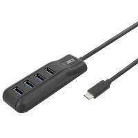 Hub USB-C ACT USB-C Mâle USB-A Femelle 0,5 m Noir