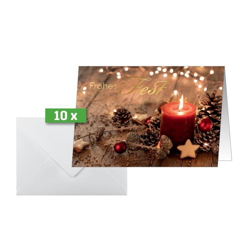Sigel Kerstkaart + envelop DS093 21 x 14,8 cm Kleurenassortiment 10 10+10 stuks