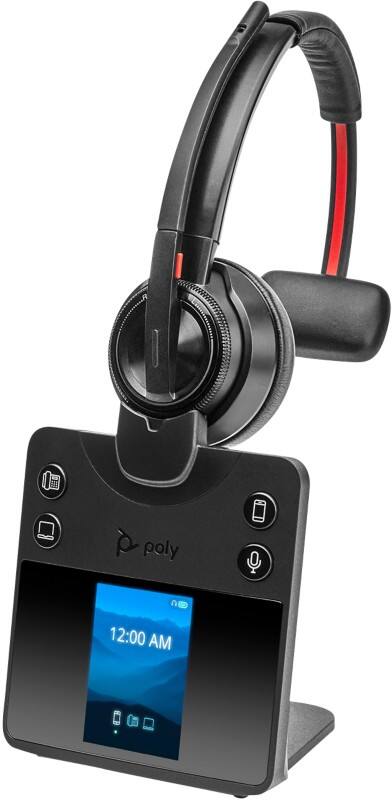 Micro casque HP Poly Savi Sans fil Avec Bluetooth Réduction du bruit active Avec microphone Mono 8410 Noir