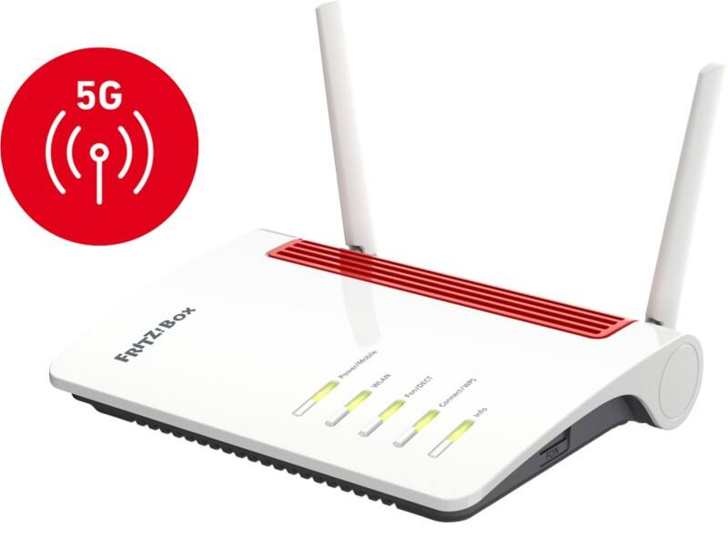 FRITZ!Box 6850 5G Draadloos Router Gigabit Ethernet Dual-band (2,4 GHz / 5 GHz) Rood, wit, zwart