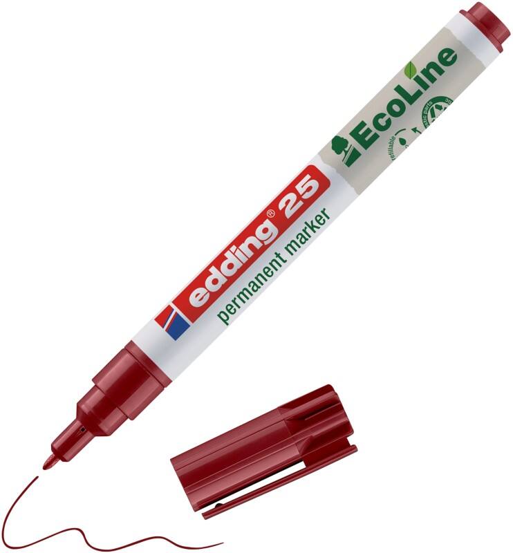 Marqueur permanent edding ecoline E-25 Ogive - 1 mm Rouge Rechargeable