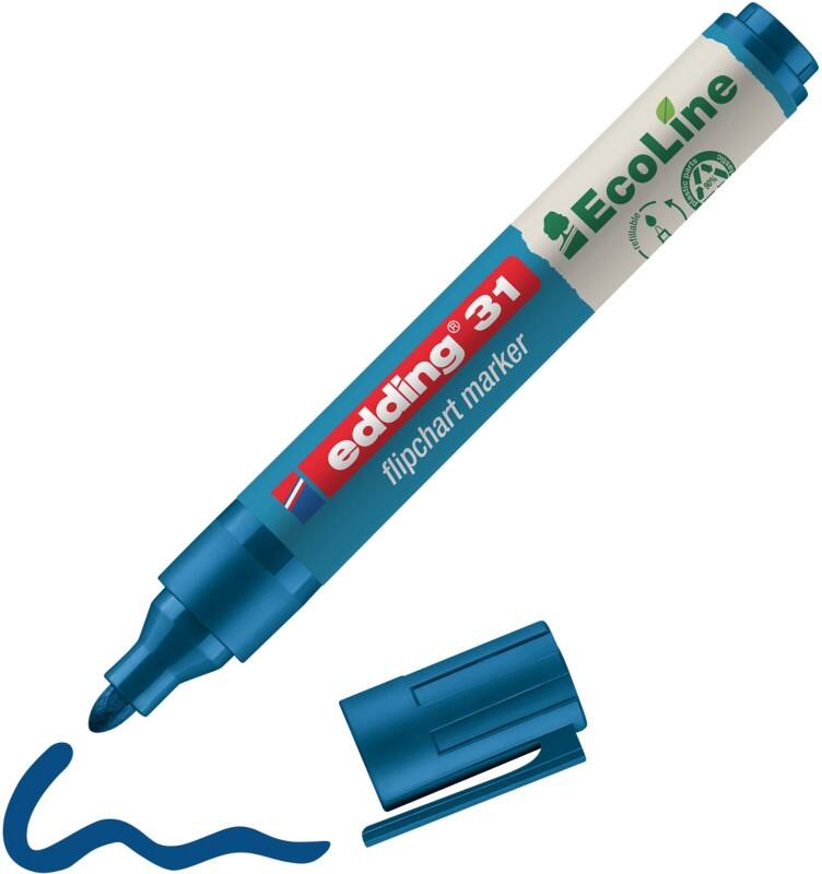 Marqueur pour chevalet edding ecoline E-31 Ogive - 3 mm Bleu Rechargeable
