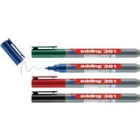 edding E-361 Whiteboard-marker Kleurenassortiment Ronde punt 1 mm 4 Stuks