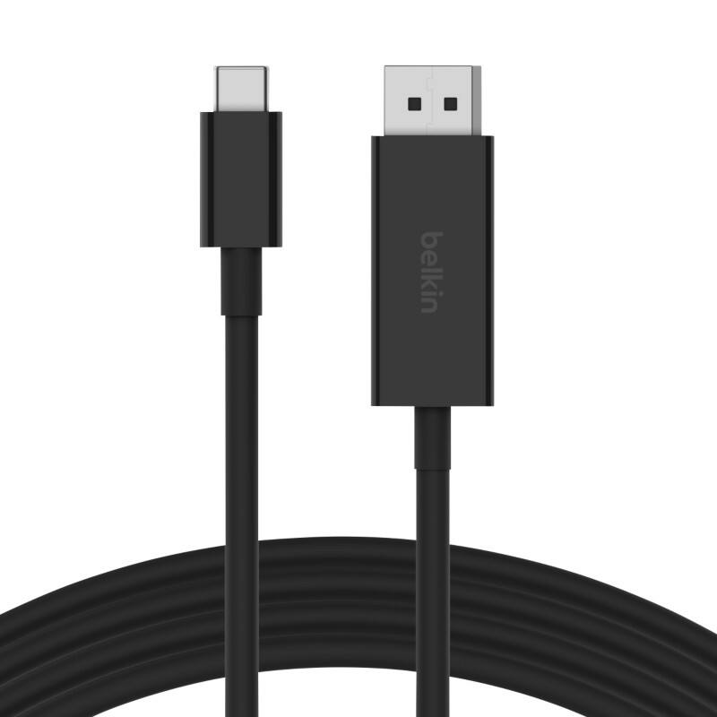 Câble adaptateur Belkin USB-C Mâle DisplayPort Mâle 2 m Noir
