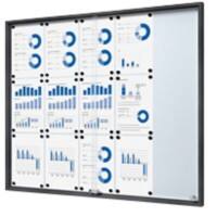 Vitrine SHOWDOWN Magnétique 15 x A4 Montage mural Verrouillable Intérieur 112,6 (l) x 94,8 (h) cm Anthracite