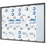 Vitrine SHOWDOWN Magnétique 18 x A4 Montage mural Verrouillable Intérieur 134,6 (l) x 94,8 (h) cm Anthracite