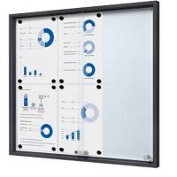 Vitrine SHOWDOWN Magnétique 6 x A4 Montage mural Verrouillable Intérieur 68,6 (l) x 64,1 (h) cm Anthracite