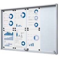 Vitrine SHOWDOWN Magnétique 8 x A4 Montage mural Verrouillable Intérieur 67,5 (l) x 94 (h) cm Argenté