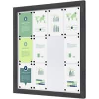 Vitrine SHOWDOWN Magnétique 12 x A4 Montage mural Verrouillable Extérieur 97 (l) x 101,2 (h) cm Anthracite