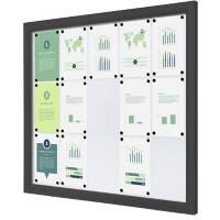 Vitrine SHOWDOWN Magnétique 15 x A4 Montage mural Verrouillable Extérieur 119 (l) x 101,2 (h) cm Anthracite
