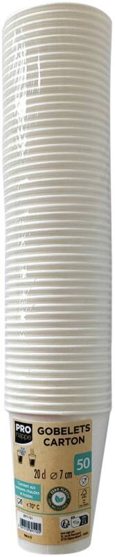 Gobelets jetables PROnappe Blanc 7,5 x 7,5 x 34,5 cm 50 unités de 200 ml