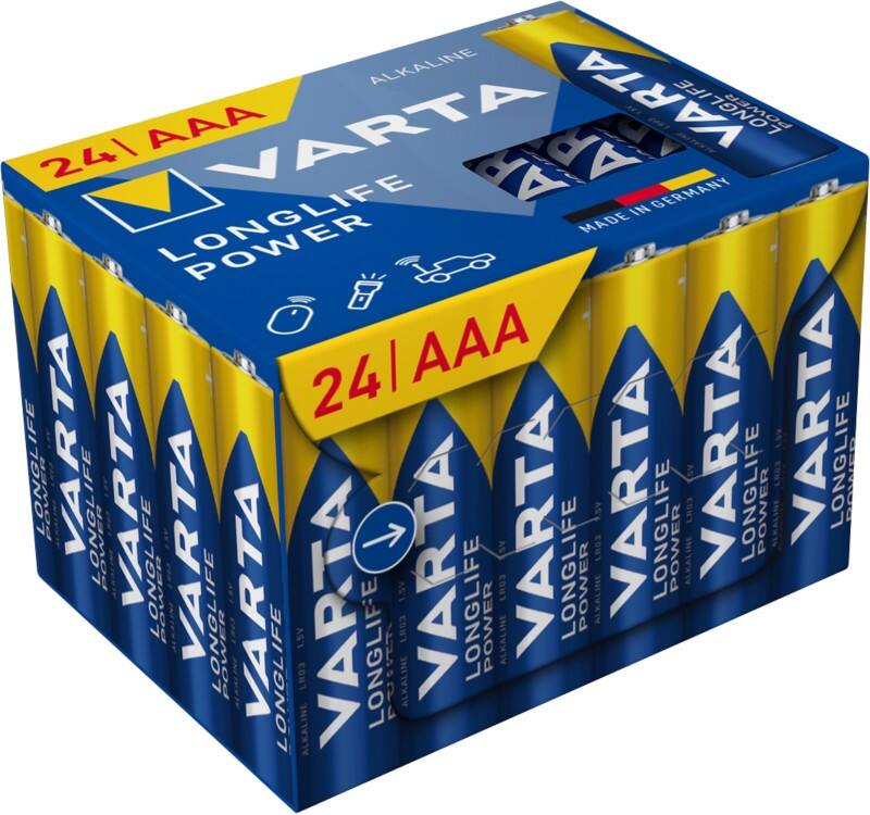 VARTA Batterijen LONGLIFE Power AAA 1250 mAh Alkaline 24 Stuks