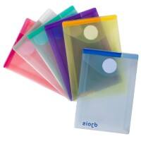 Pochettes Djois Color Collection A7 Velcro PP (Polypropylène) Portrait 1,33 (l) x 9 (p) x 17 (h) cm Assortiment 6 unités